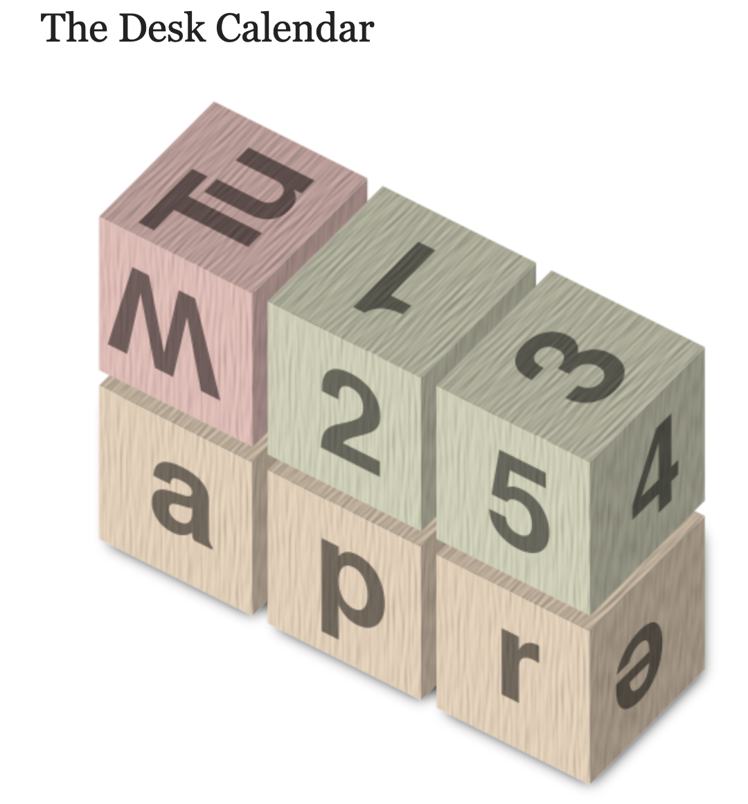 The calendar puzzle idea